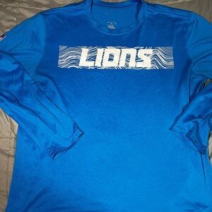 Detroit‎ Lions Nike Dri Fit Men’s Large Honolulu Blue Long Sleeve